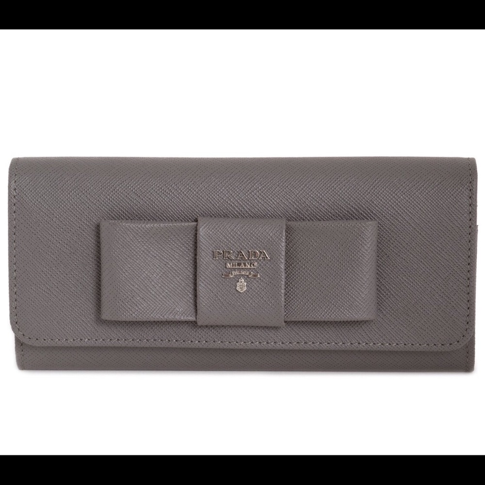 Prada Marmo Bow Continental Wallet